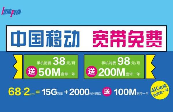 98移动宽带(群组保底98宽带融合套餐100m什么意思)